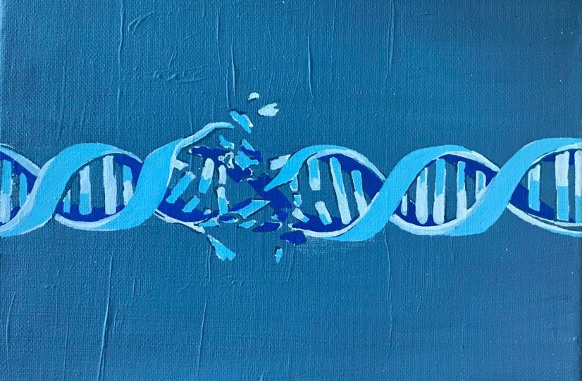 painting of DNA broken